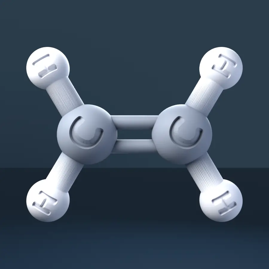 Ethylene 3D Molecular Model — CAS 74-85-1 — modelo 3D