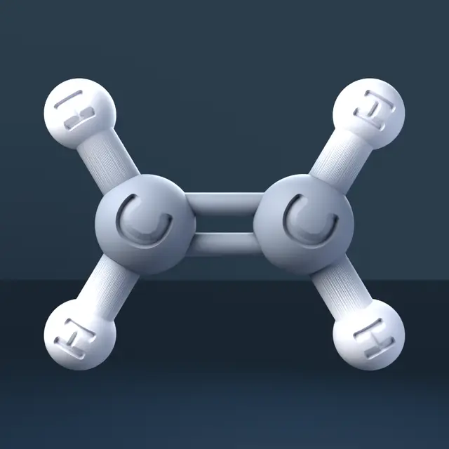 Ethylene 3D Molecular Model — CAS 74-85-1 — modelo 3D