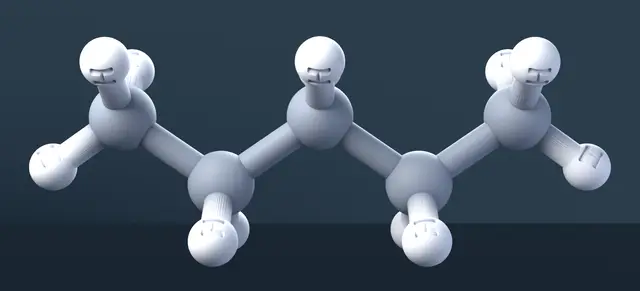 Pentane 3D Molecular Model — CAS 109-66-0 — modelo 3D