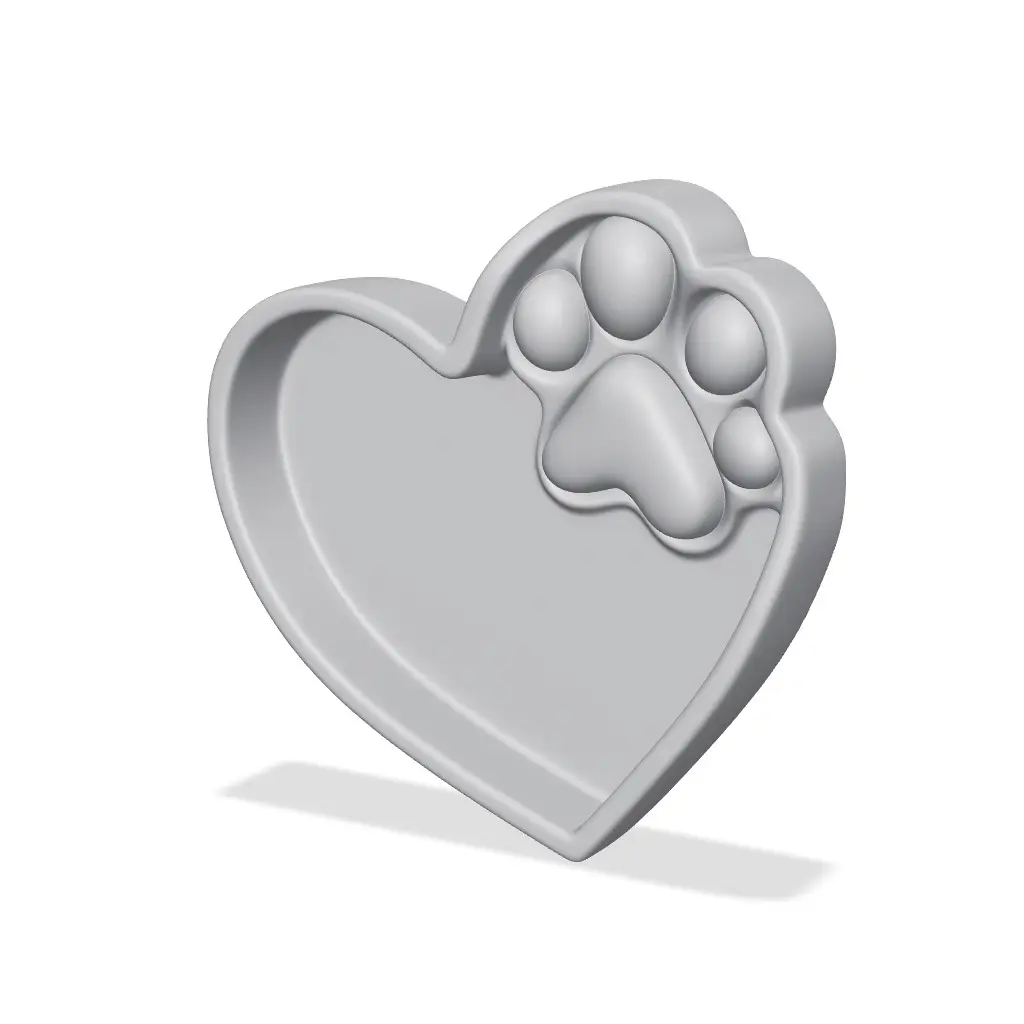 Heart Paw Print Trinket Tray — modelo 3D
