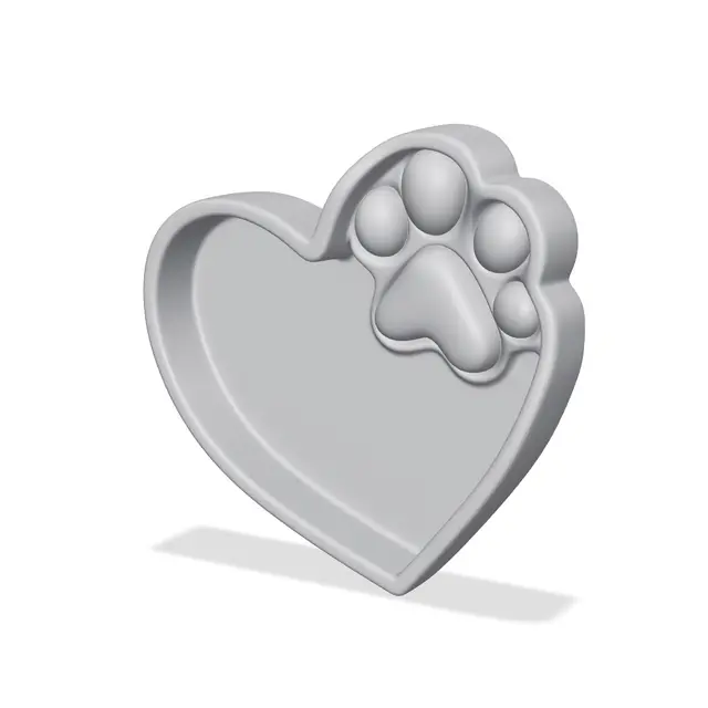 Heart Paw Print Trinket Tray — modelo 3D