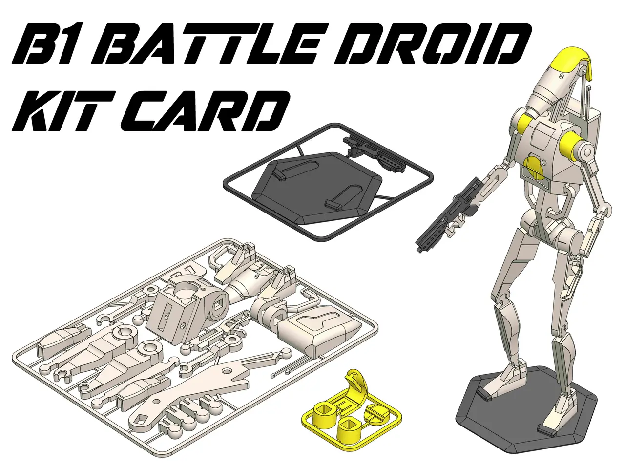 Star Wars B1 Battle Droid 2.0 Kit Card — modelo 3D