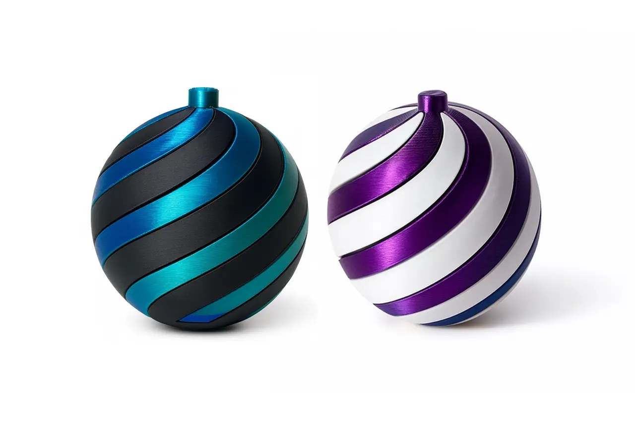 Interlocking Spiral Christmas Ornament - No Supports! — modelo 3D