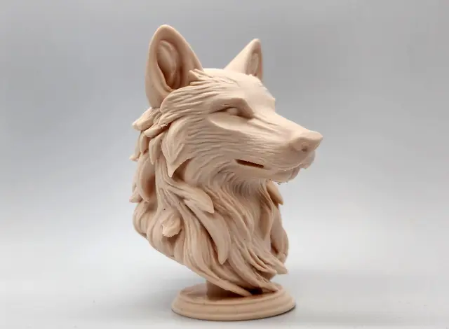 Wolf Bust on Pedestal — modelo 3D