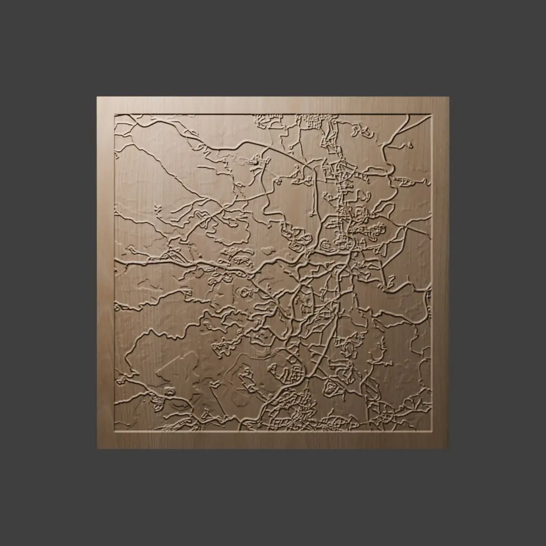 3D Topographic Map of Jerusalem STL Model for CNC & 3D Printing — modelo 3D