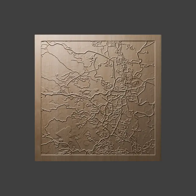 3D Topographic Map of Jerusalem STL Model for CNC & 3D Printing — modelo 3D