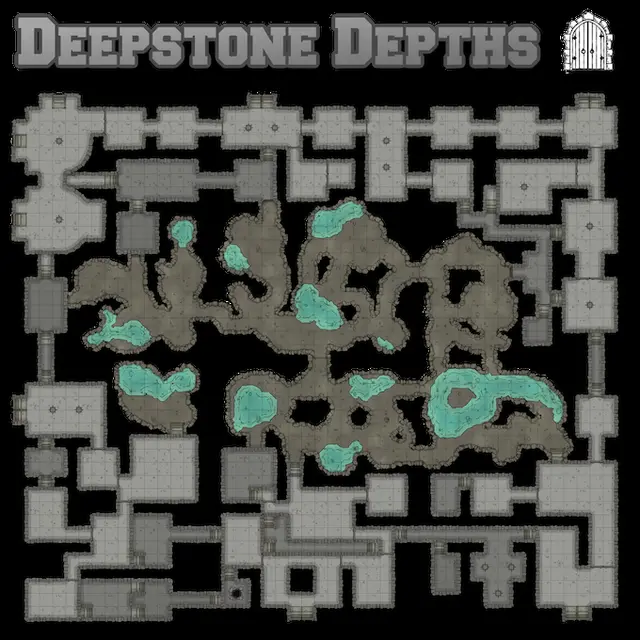 Deepstone Depths Mega-Dungeon Map Set for VTT or Print — modelo 3D