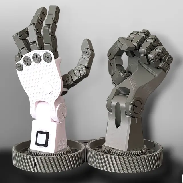 Poseable Robot Hand (Left Hand) (PLA) — modelo 3D