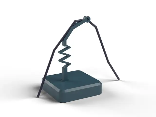 Mouse Bungee - Cable Holder with Zigzag Spring Arm and Snap Clip, for Wired Mice (OpenSCAD) — modelo 3D