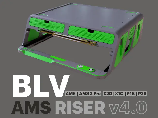 BLV - AMS / AMS 2 Riser P2S / X2D / X1C / P1S v4 — modelo 3D