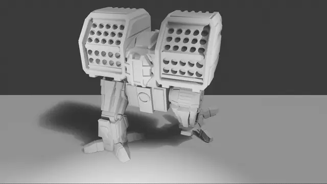 Echo Tech- Druzhina Missle Fire Support Mech- FDM Printable — modelo 3D