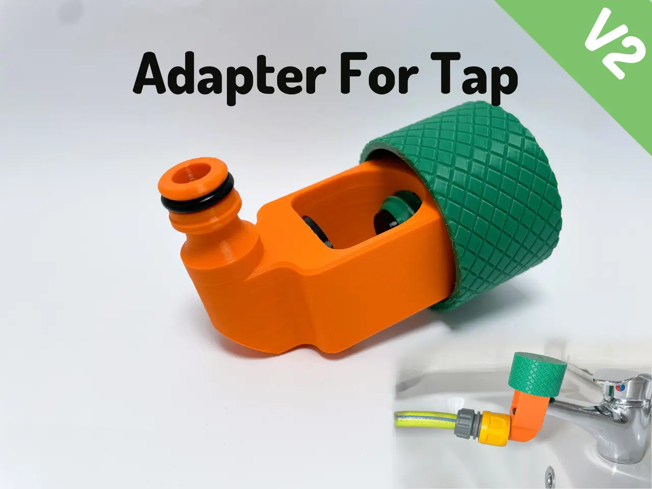 Universal Indoor Faucet Adapter for Garden Hose v2 — modelo 3D