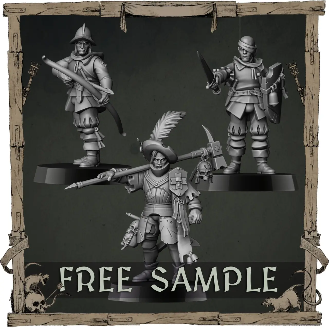 Free Sample: Blades & Ashes — Mercenaries — modelo 3D