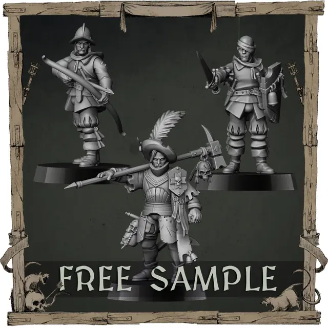 Free Sample: Blades & Ashes — Mercenaries — modelo 3D