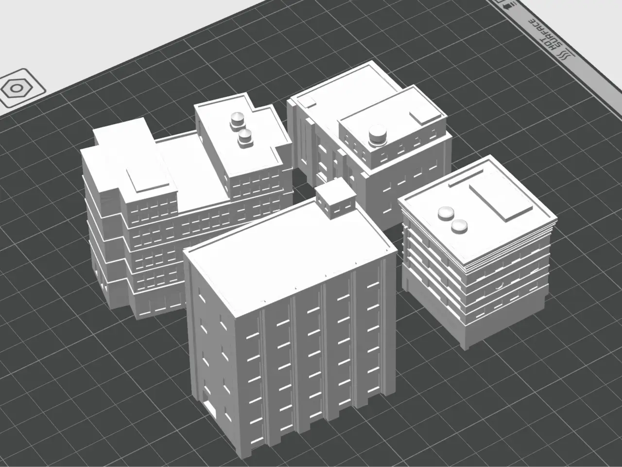 Building for Kaiju figures — modelo 3D