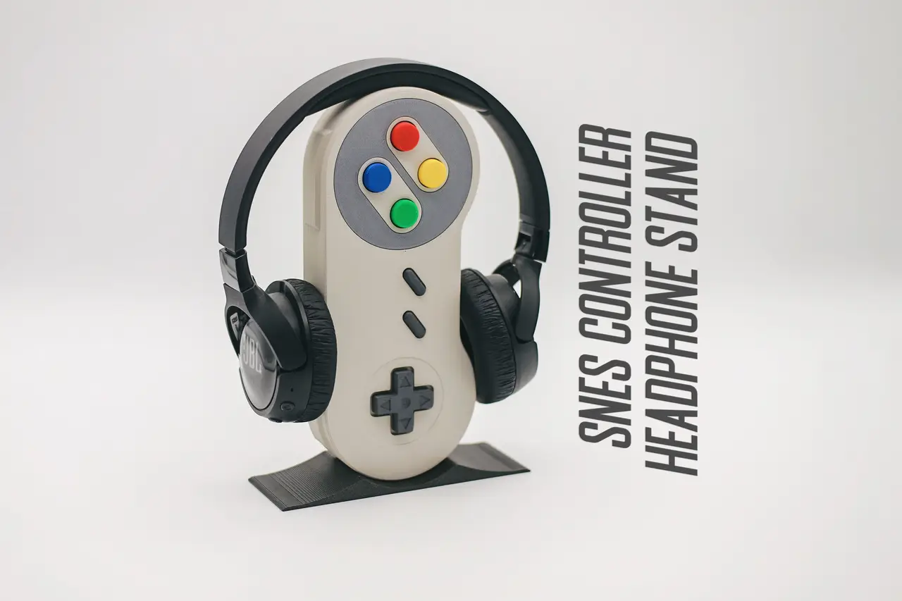 SNES Controller Headphone Stand - Retro Gaming Decor — modelo 3D