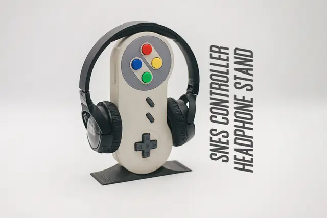 SNES Controller Headphone Stand - Retro Gaming Decor — modelo 3D
