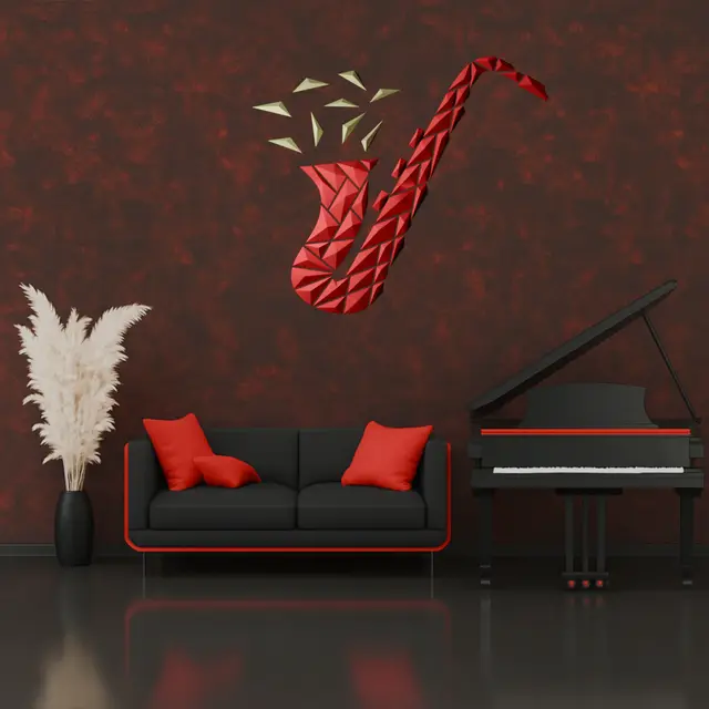 Geometric Saxophone wall art — modelo 3D