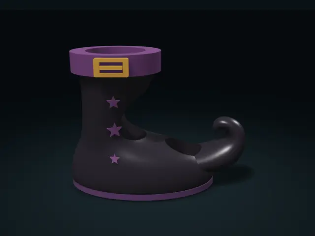 Curled Witch Boot Pen Holder with Accessory Pocket — modelo 3D