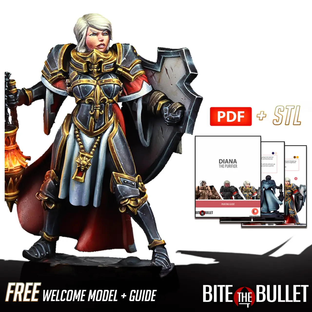 [Free] Model + Painting Guide (Diana, the War Sister Purifier) — modelo 3D