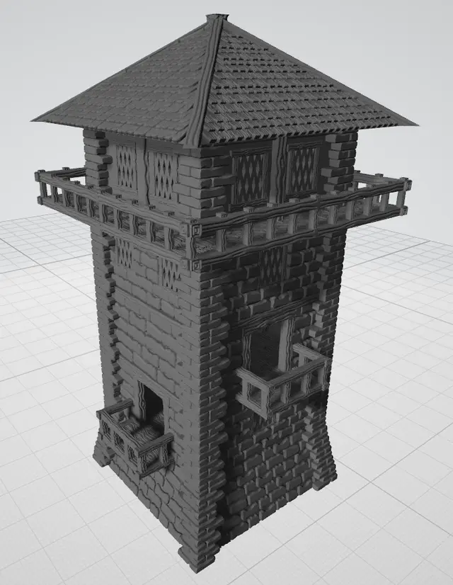 Modular Fantasy Guard Tower — modelo 3D