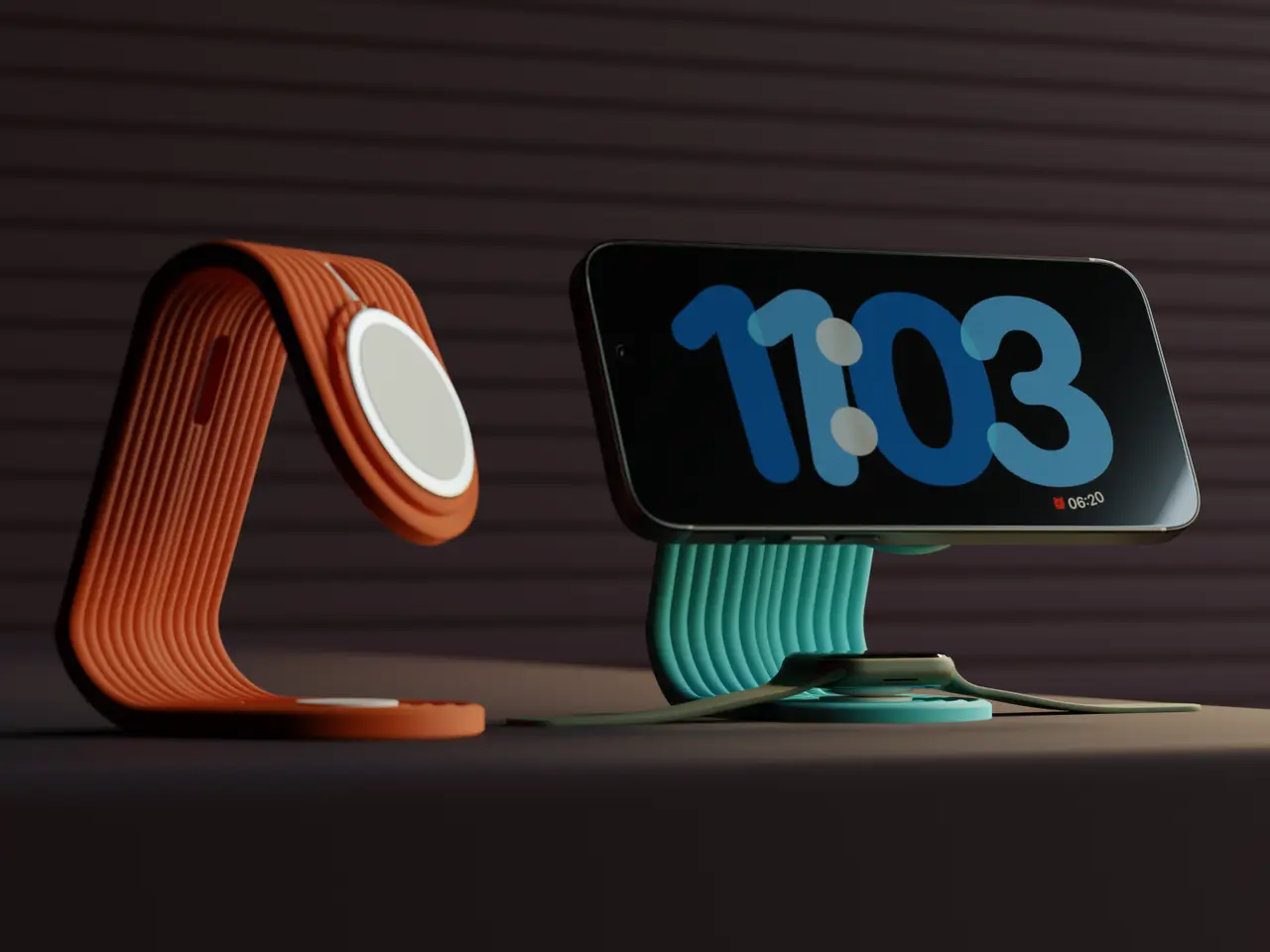 iPhone and Apple Watch Charging Stand. — modelo 3D