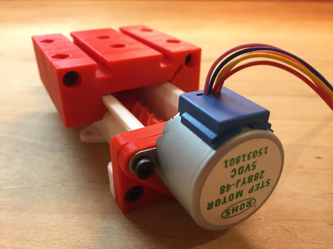 28BYJ-48 Stepper Linear Actuator with Printed Ball Screw — modelo 3D