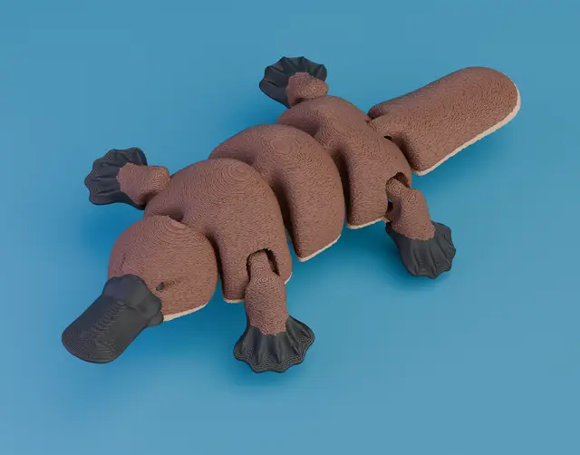 Articulated Platypus (Singlecolor + Multicolor files) — modelo 3D