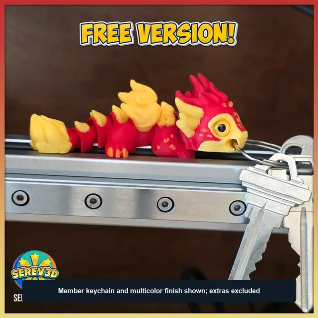 Baby Fire Dragon Flexi Mini | Serev3D FREE Version — modelo 3D