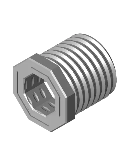 20 mm Big Thread, Flat Push-Fit Head, Small Thread Hole, Bolt — modelo 3D