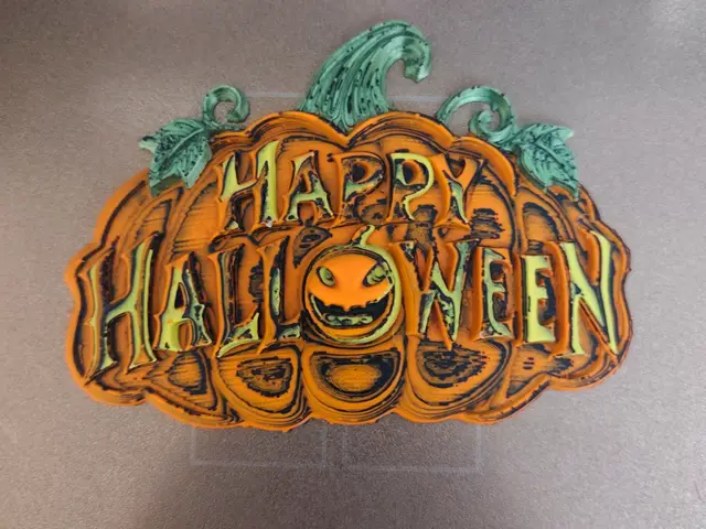Happy Halloween – Decorative Halloween Plaque — modelo 3D