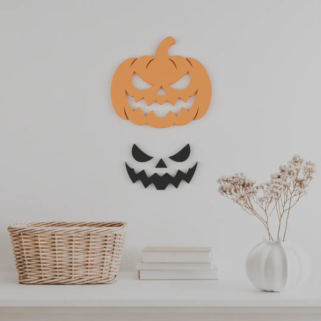 Halloween Pumpkin Wall Art – Ready-to-Print 3D Model — modelo 3D