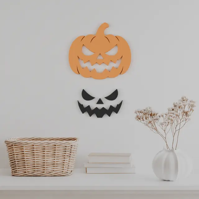 Halloween Pumpkin Wall Art – Ready-to-Print 3D Model — modelo 3D