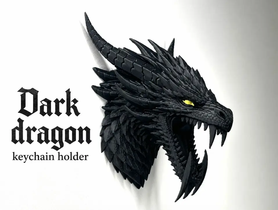 Dark dragon keychain holder — modelo 3D