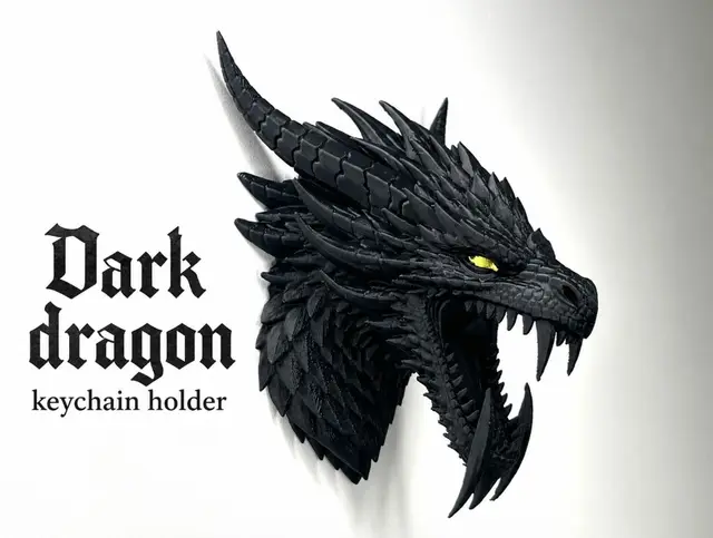 Dark dragon keychain holder — modelo 3D