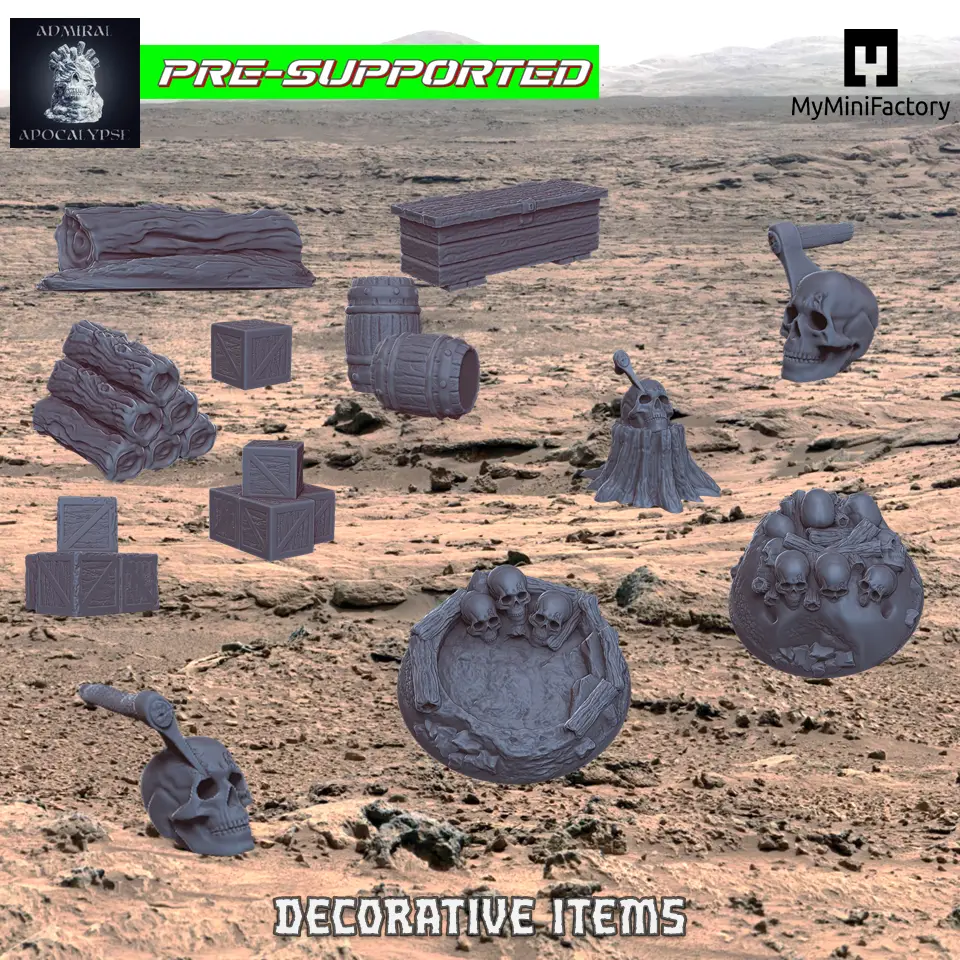 Desert item bundle (Pre-supported DeFenceee!!! decorations) — modelo 3D