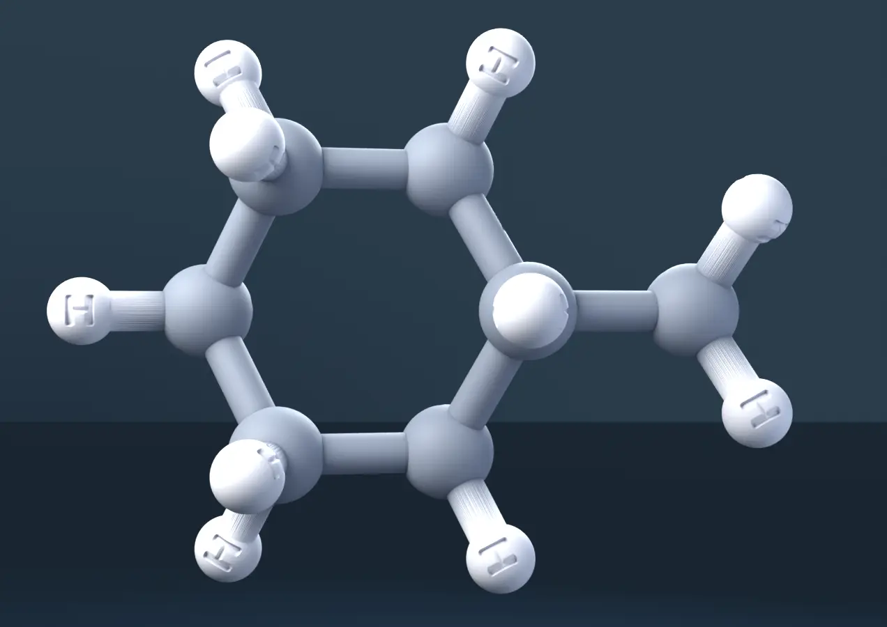 (2H14)Methylcyclohexane — CAS 10120-28-2 — modelo 3D