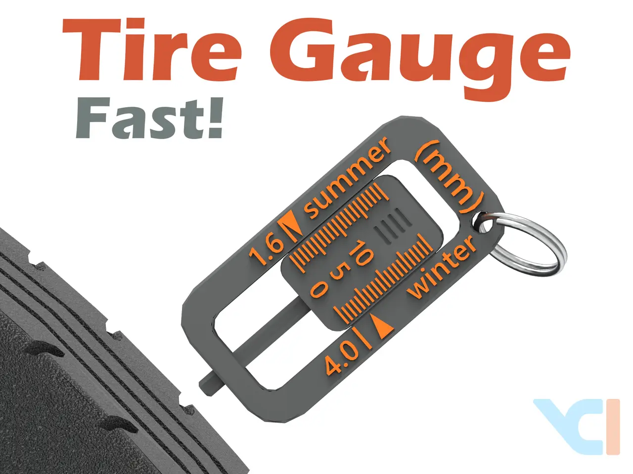 Tire Tread Depth Gauge — modelo 3D