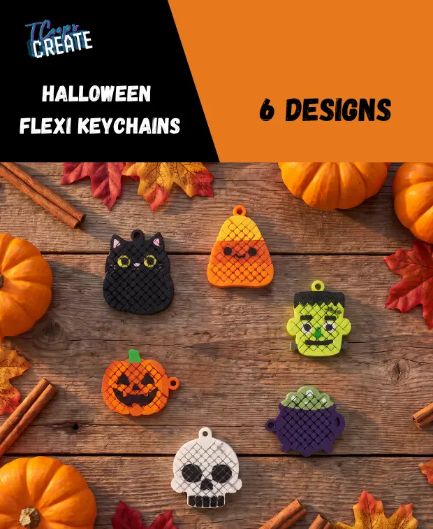 Halloween Flexi Keychain Collection - 6 Designs — modelo 3D