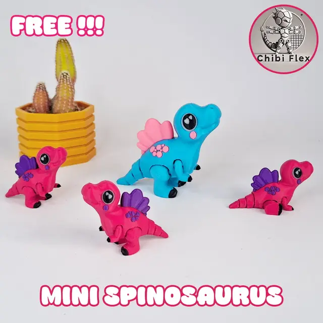 Flexi Mini Spinosaurus Print In Place No Supports — modelo 3D