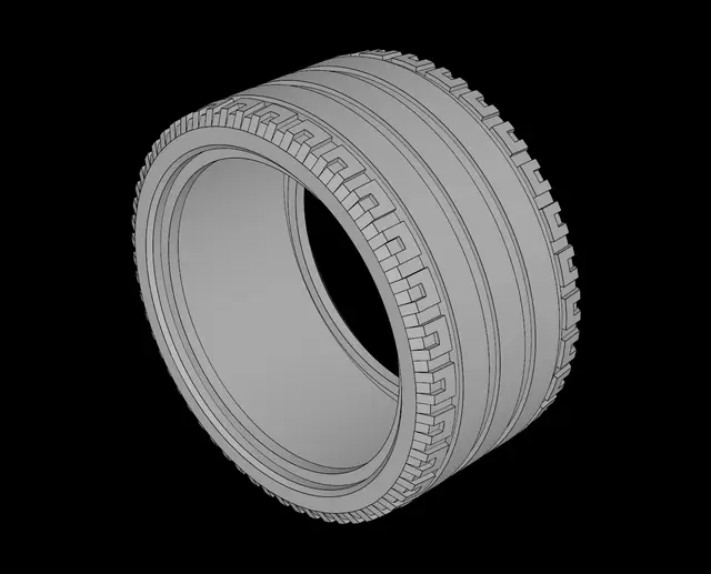 Lego Compatible (44771.dat) Tire 35/ 46 x 56 ZR — modelo 3D