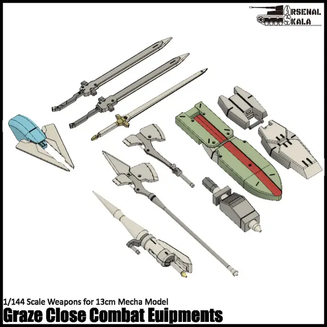 1/144 Graze Close Combat Equipments — modelo 3D
