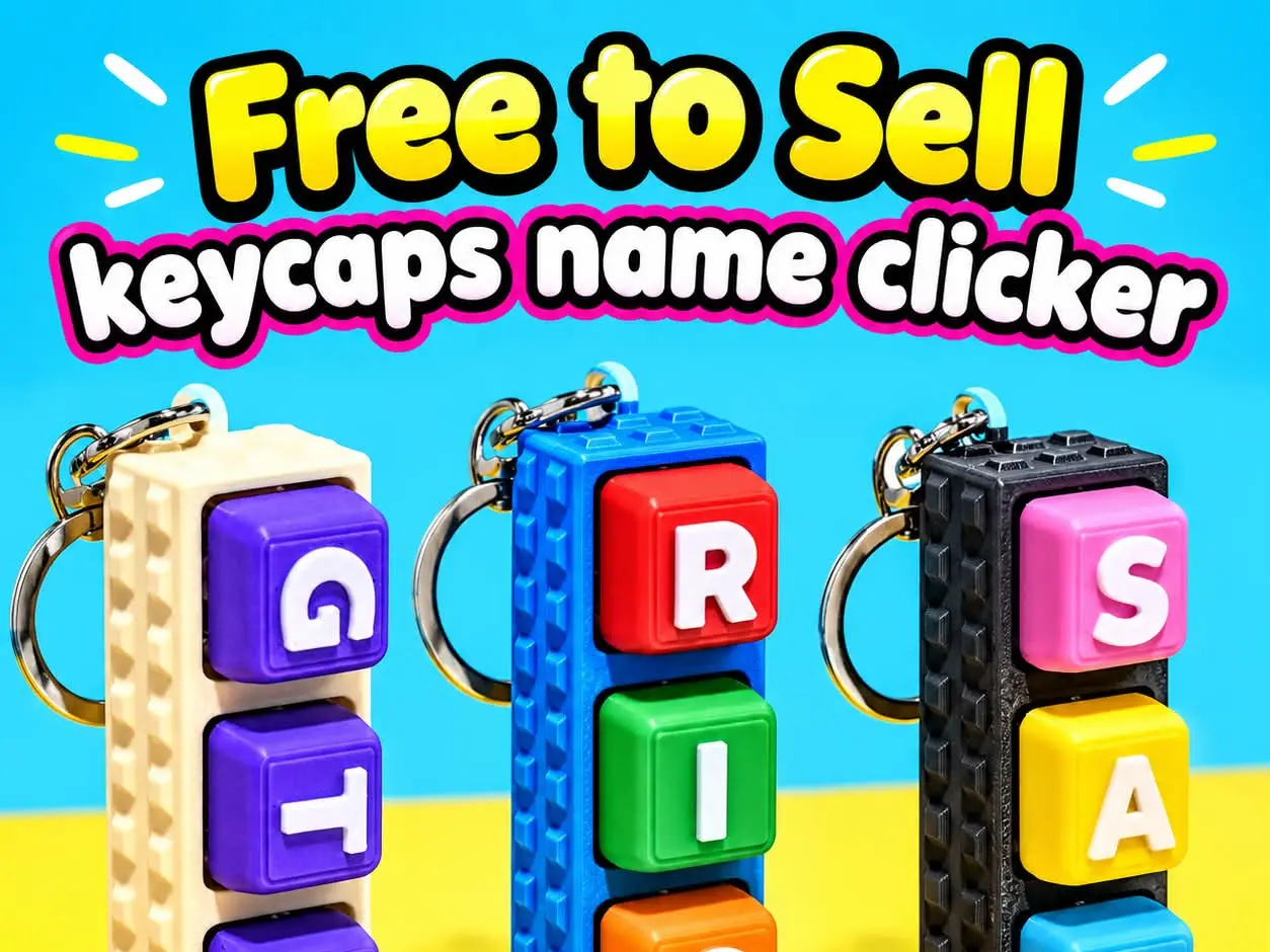 keycaps fidget name clicker Textured Base — modelo 3D