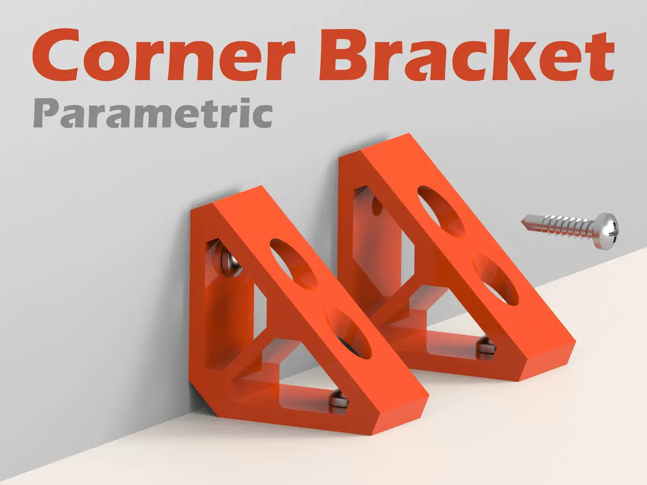 Ultra Strong Corner Bracket - 5 Variations ( Parametric ) — modelo 3D