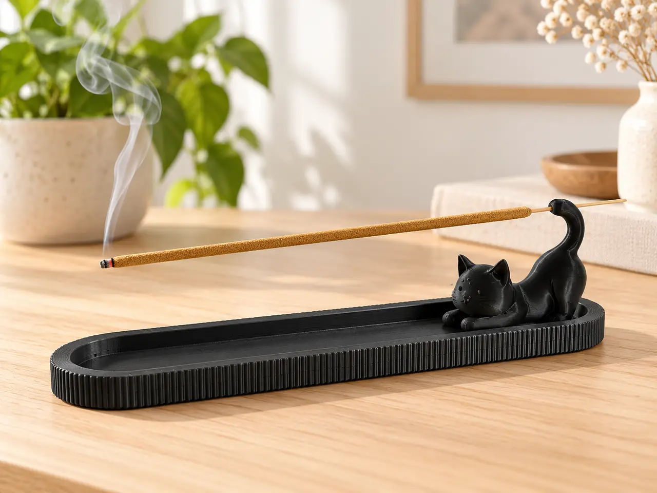 Minimalist Cat Incense Holder – A1 Mini Compatible — modelo 3D
