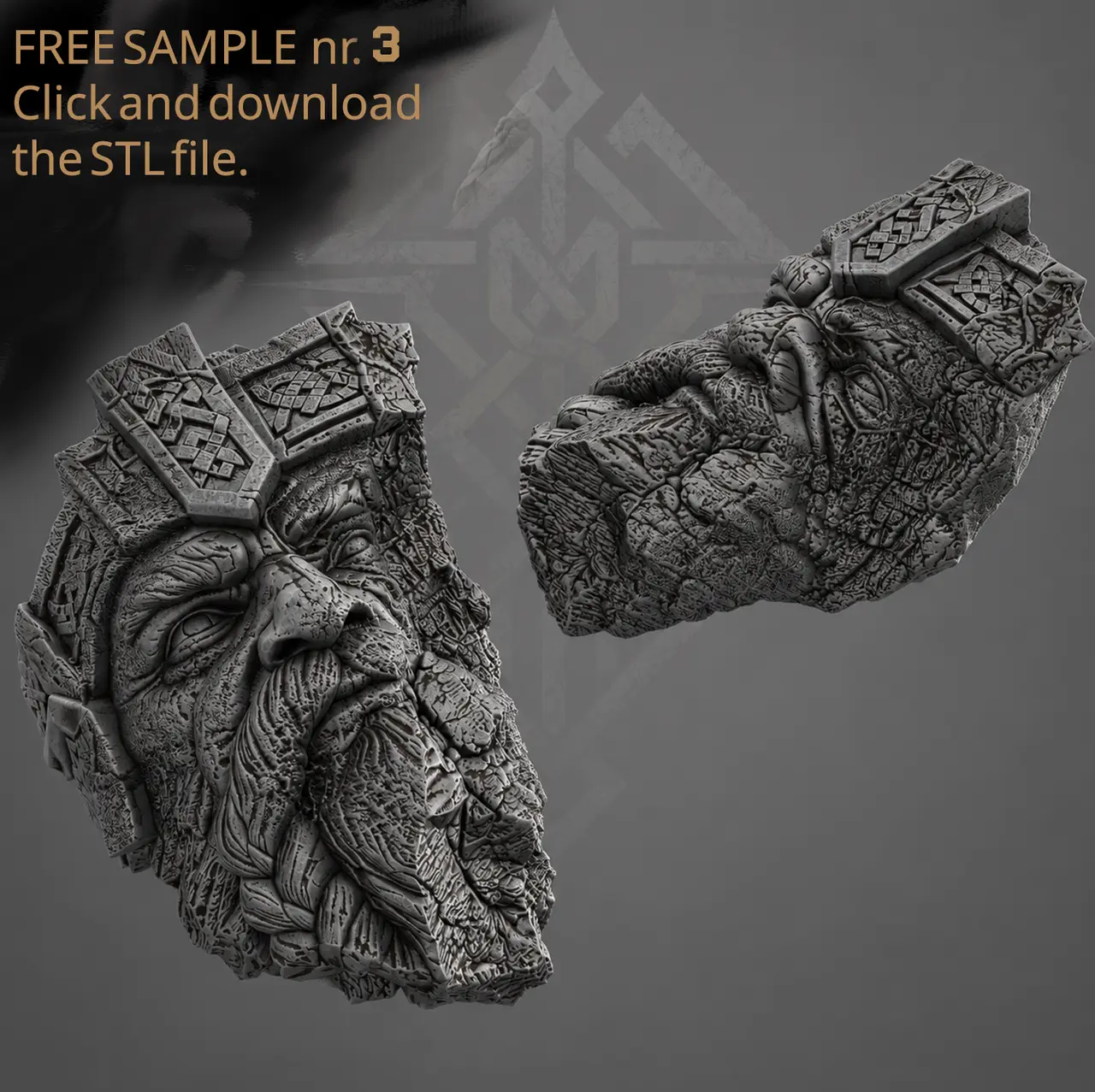 ruins of a sculpture of the dwarf Gurin — modelo 3D