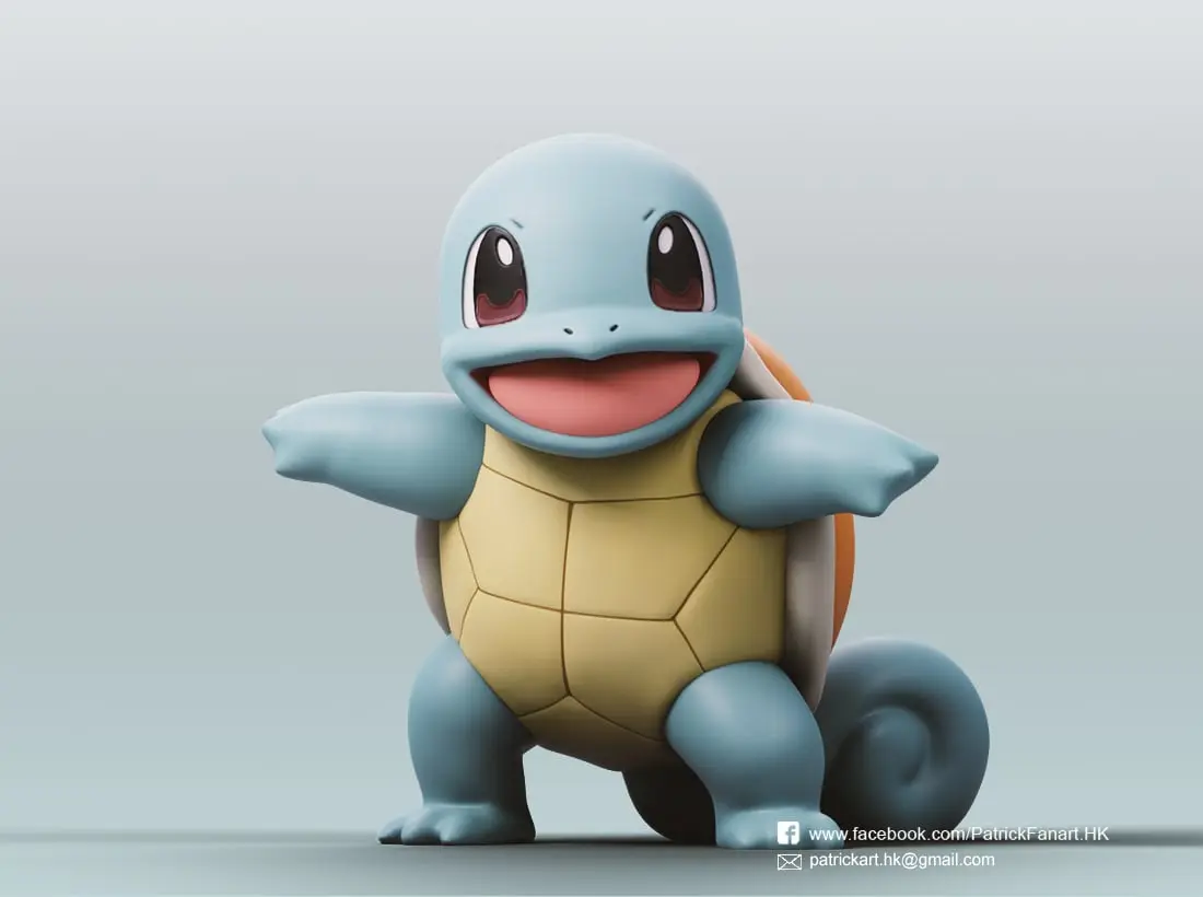 Squirtle(Pokemon) — modelo 3D