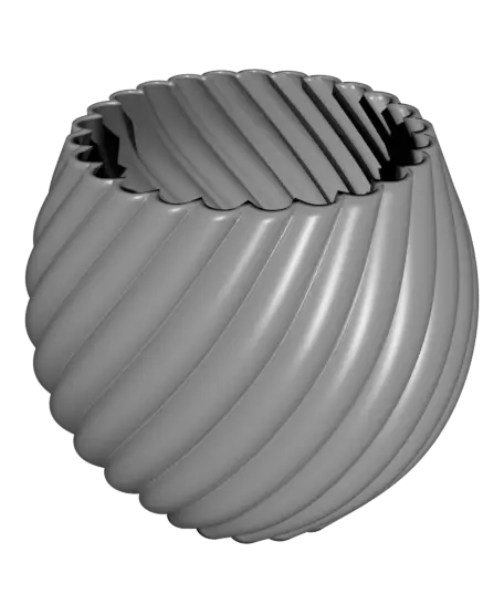 Swirl Sphere Plant Pot, Vase Mode & Shelled — modelo 3D