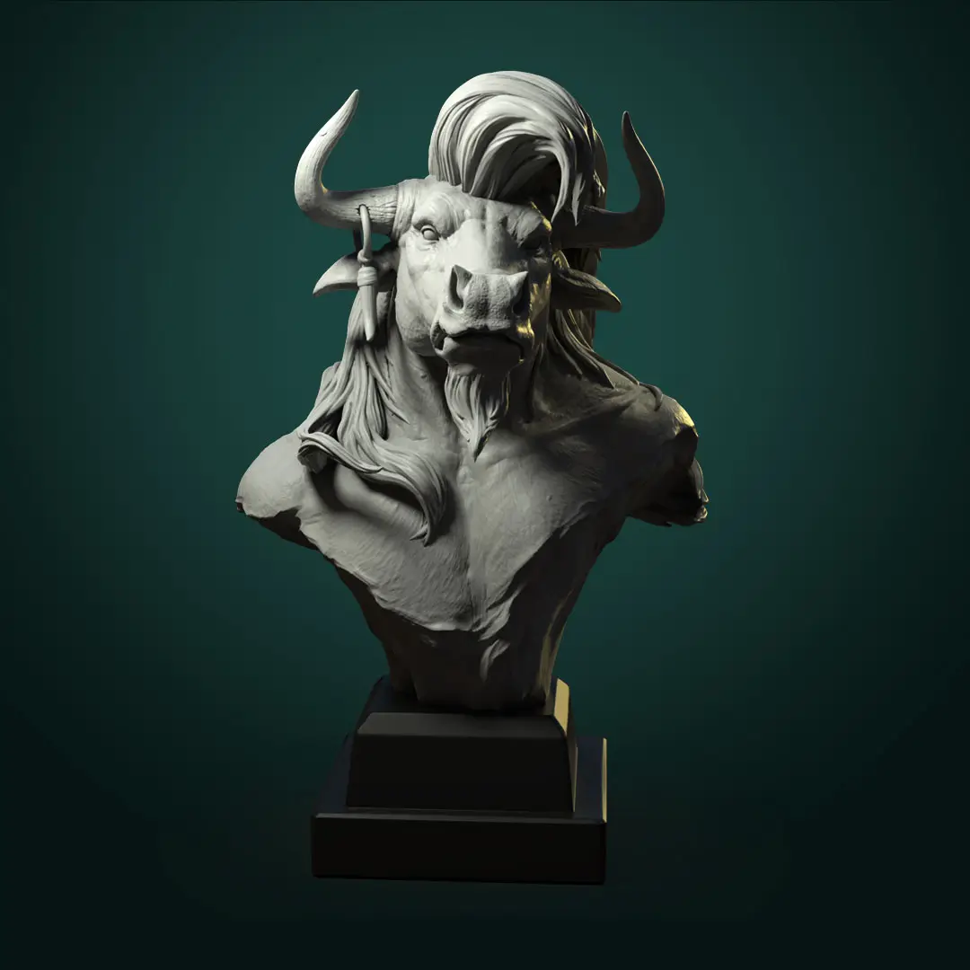 Minotaur bust pre-supported FREE — modelo 3D