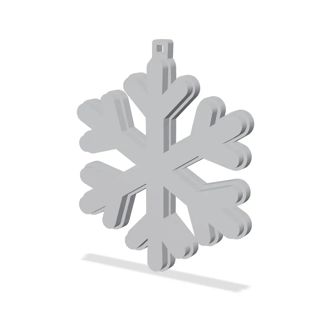 Snowflake Keychain — modelo 3D